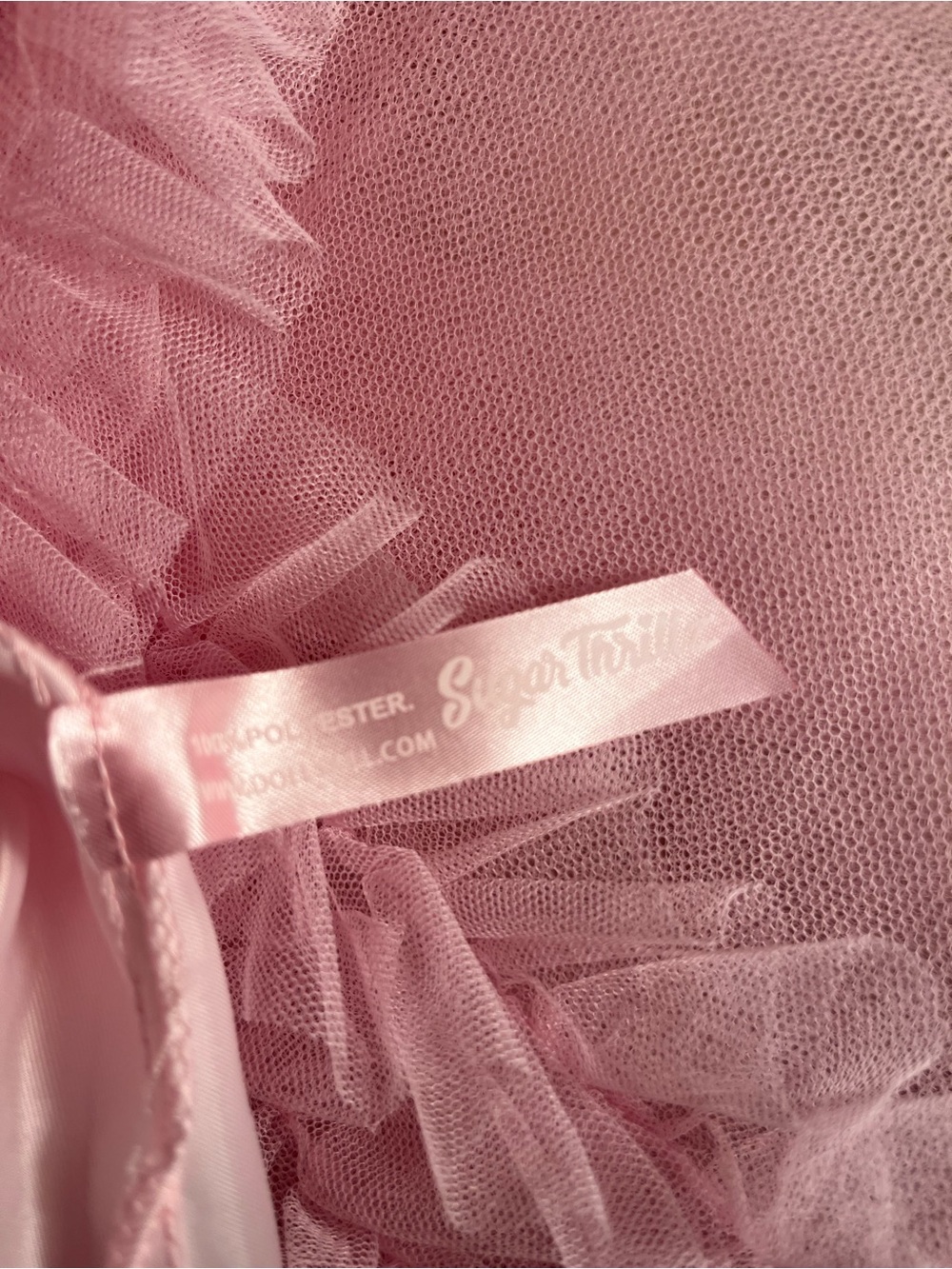 SUGAR THRILLZ 🎀Pink Tulle 🎀Floral Puff Sleeve Party Dress size M 🎀NWT - Picture 7 of 10